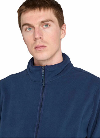 TB0A6HM34511-Full Zip Polar Fleece Mavi Fermuarlı Regular Fit Erkek Polar Sweatshırt