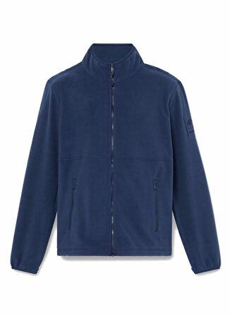 TB0A6HM34511-Full Zip Polar Fleece Mavi Fermuarlı Regular Fit Erkek Polar Sweatshırt