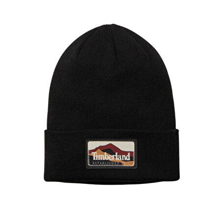 B0A663T0011-R Timberland Mountain Patch Beanie Erkek Siyah