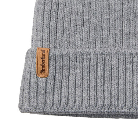 B0A66520521-R Timberland Rib Knit Beanie Erkek Gri