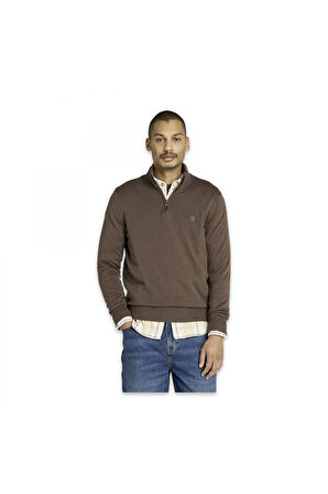 Timberland Tb0A2Bmx Williams River Cotton Yd 1/4 Zip Sweater Kahverengi Erkek Sweatshirt