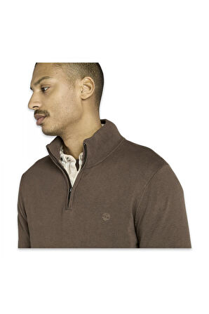 Timberland Tb0A2Bmx Williams River Cotton Yd 1/4 Zip Sweater Kahverengi Erkek Sweatshirt