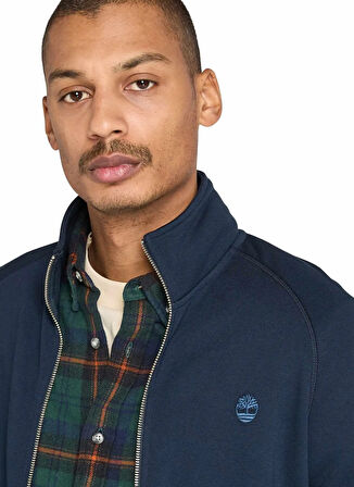 Timberland TB0A5MDE4331-EXETER RIVER Brushed Mavi Fermuarlı Yaka Regular Fit Düz Erkek Sweatshırt