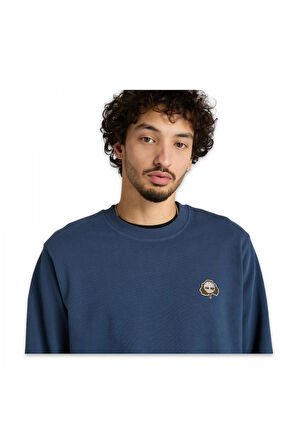 Timberland Tb0A6Hhk Tree Logo Patch Crewneck Mavi Erkek Sweatshirt