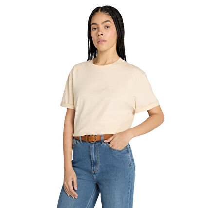 B0A424BEFL1-R Timberland Lush Comfort Short-Sleeve Tee Kadın T-Shirt S&amp;uuml;tl&amp;uuml; Kahve