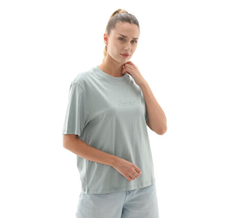 B0A424BEYM1-R Timberland Lush Comfort Short-Sleeve Tee Kadın T-Shirt A&amp;ccedil;ık Mavi