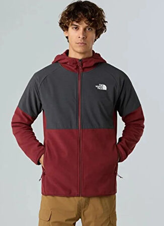 The North Face NF0A89JHDO31-M GLACIER HEAVYWEIGHT Kırmızı Fermuarlı Yaka Standart Düz Erkek Polar Sweatshırt