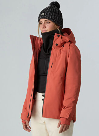 NF0A8DDSBOU1-W LENADO JACKET Kahve Kapüşon Yaka Standart Fit Kadın Yağmurluk