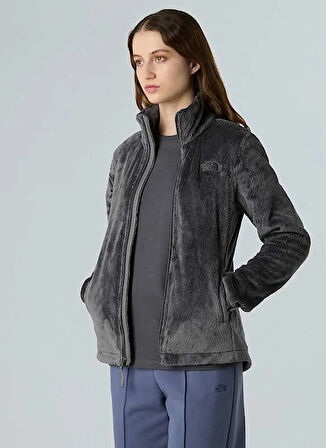 The North Face NF0A7UQJ0UZ1-W OSITO JACKET Gri Dik Yaka Standart Düz Kadın Yağmurluk