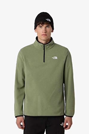 The North Face Glacıer Fleece 14 Zıp Erkek Yeşil Sweatshirt NF0A8D0QBO91