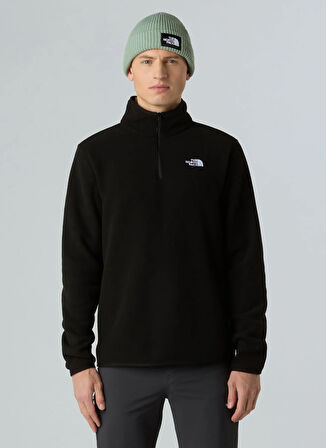 The North Face NF0A8D0QJK31-M GLACIER ZIP JACKET Siyah Fermuarlı Yaka Standart Düz Erkek Sweatshırt