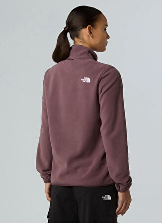 The North Face NF0A8D2FBQ71-GLACIER FLEECE JACKET Kahve Fermuarlı Yaka Standart Düz Kadın Sweatshırt