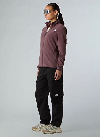 The North Face NF0A8D2FBQ71-GLACIER FLEECE JACKET Kahve Fermuarlı Yaka Standart Düz Kadın Sweatshırt