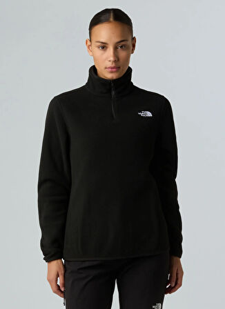 The North Face NF0A8D2JJK31-W GLACIER ZIP JACKET Siyah Fermuarlı Yaka Standart Düz Kadın Sweatshırt