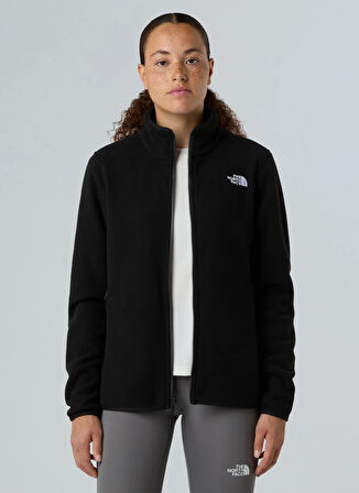 The North Face NF0A8D2FJK31-GLACIER FLEECE JACKET Siyah Fermuarlı Yaka Standart Düz Kadın Sweatshırt