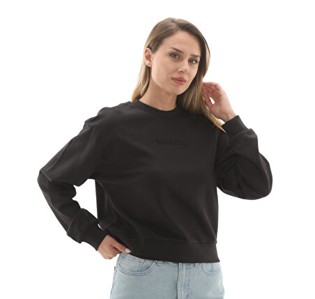 000RAMBLK1-R Vans W Essentıal H-Ft Rlx Crew Kadın Sweatshirt Siyah