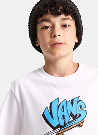 Vans Baskılı Beyaz Erkek Çocuk T-Shirt VN000RDGWHT1-BY Vans SK8 SS