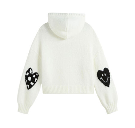000R52FS81-R Vans Kawaii Sweater Hoodie Kadın Sweatshirt Beyaz