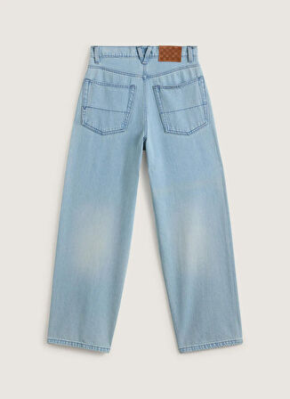 Vans VN000R4STTJ1-Cinched Check 5 Baggy Mavi Normal Düz Kadın Pantolon