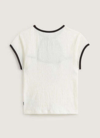 Vans VN000R3UU201-Kari Tie Neck Top Beyaz Bisiklet Yaka Normal Düz Kadın T-Shirt