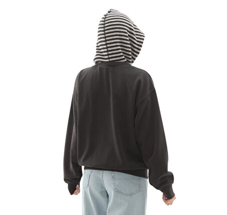 000R3FBLK1-R Vans Effy Hooded Crew Kadın Sweatshirt Siyah