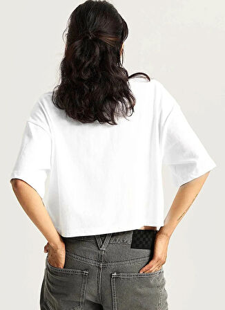 Vans VN000RCHWHT1-Rhythm Relaxed Crop ss Beyaz Bisiklet Yaka Normal Düz Kadın T-Shirt