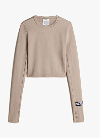 Vans VN000RPM7D61-MTE Crosspath Seamless Bej Bisiklet Yaka Normal Düz Kadın T-Shirt