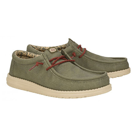 Erkek Oxford ( Klasik) HD.41873-337 Hey Dude Wally Waxed Canvas Olive