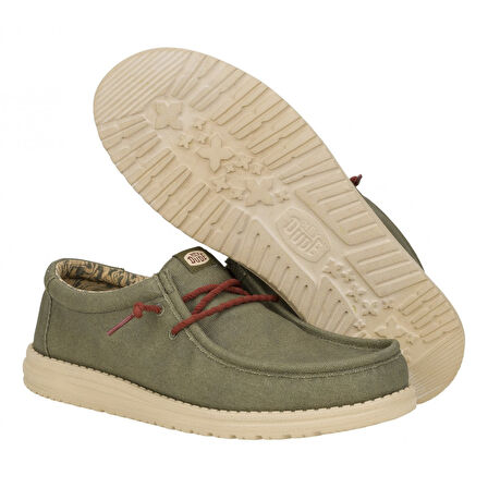 Erkek Oxford ( Klasik) HD.41873-337 Hey Dude Wally Waxed Canvas Olive