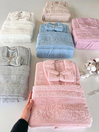 MYSOFT BAMBU TEKLİ BORNOZ SETİ