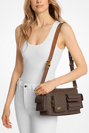 Kadın Dakota Orta Boy İmzalı Logolu Omuz Çantası - Kahverengi | undefined