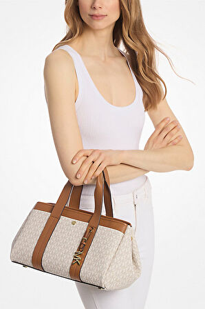 Kadın Romee Küçük İmzalı Logolu Omuz Çantası - Krem | undefined