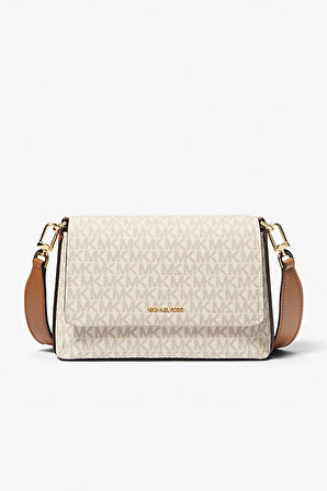 Kadın Nessa Küçük İmzalı Logolu Çapraz Çanta - Krem | undefined