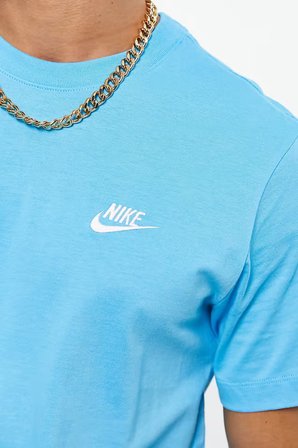 Nike Sportswear Club Tee Standart Kesim Pamuklu Mavi Erkek Tişört