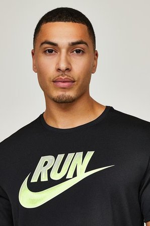 Nike Dri-Fit Run Energy Miler Ss Erkek Siyah Spor Tişört