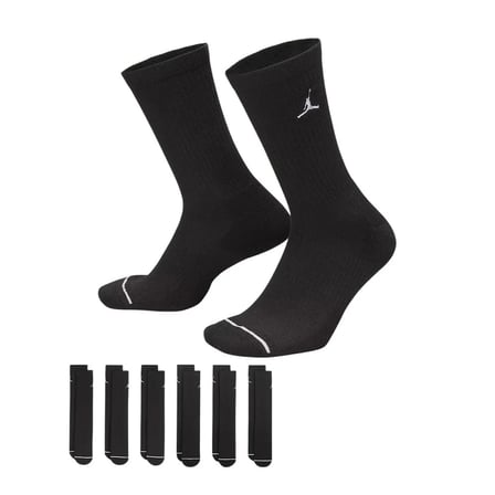 Jordan Everyday Cush Poly Crew (6 Çift) Siyah Çorap