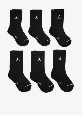 Jordan Everyday Cush Poly Crew (6 Çift) Siyah Çorap