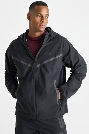 Nike Tech Woven Windrunner FZ Erkek Bol Kesim Antrasit Renk Dokuma Spor Ceket 