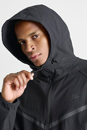 Nike Tech Woven Windrunner FZ Erkek Bol Kesim Antrasit Renk Dokuma Spor Ceket 