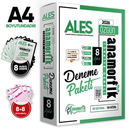 2026 ALES Anamorfik 8li Deneme Paketi Özgün Yeni Nesil Türkiye Geneli Kurumsal Çözümlü