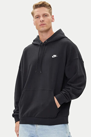 Nike New club Oversize Kesim Siyah Erkek Sweatshrit