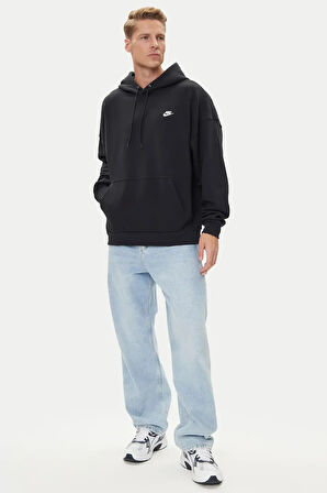 Nike New club Oversize Kesim Siyah Erkek Sweatshrit
