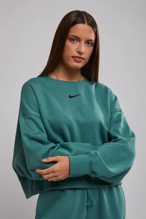Nike Sportswear Essantial Collection Oversize Kesim Yeşil  Kadın Sweatshrit