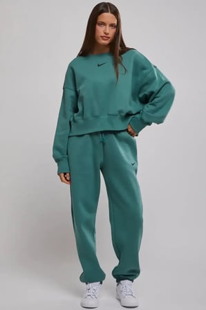 Nike Sportswear Essantial Collection Oversize Kesim Yeşil  Kadın Sweatshrit