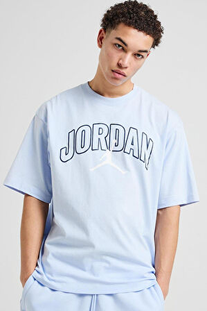 Nike Jordan Brooklyn Oversize Kesim Erkek Mavi Tişört