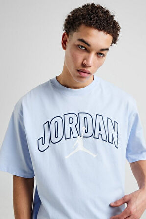 Nike Jordan Brooklyn Oversize Kesim Erkek Mavi Tişört