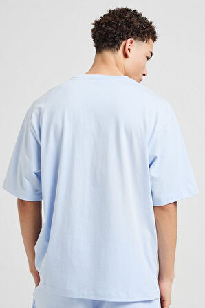 Nike Jordan Brooklyn Oversize Kesim Erkek Mavi Tişört
