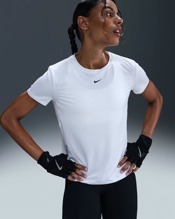 Nike One Classic IB9408-100 Dri-FIT Kısa Kollu Kadın Tişört - Beyaz