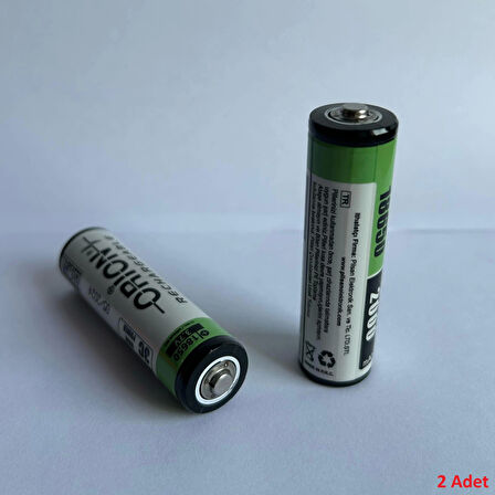 Orion Başlı 18650 3.7V 2000mAh Şarj Edilebilir Li-Ion Pil -Başlıklı - 3C