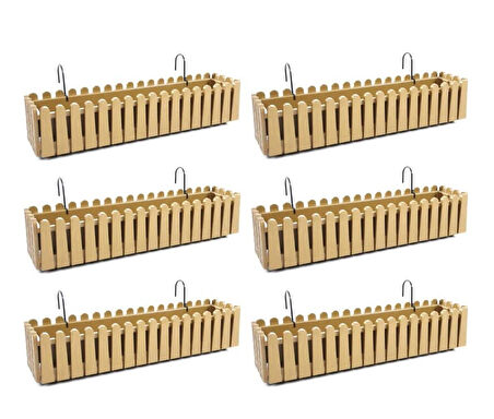 Omnipazar SO-İB03 Askılı Balkon Saksı Takım 14 lt Gold 6 Adet